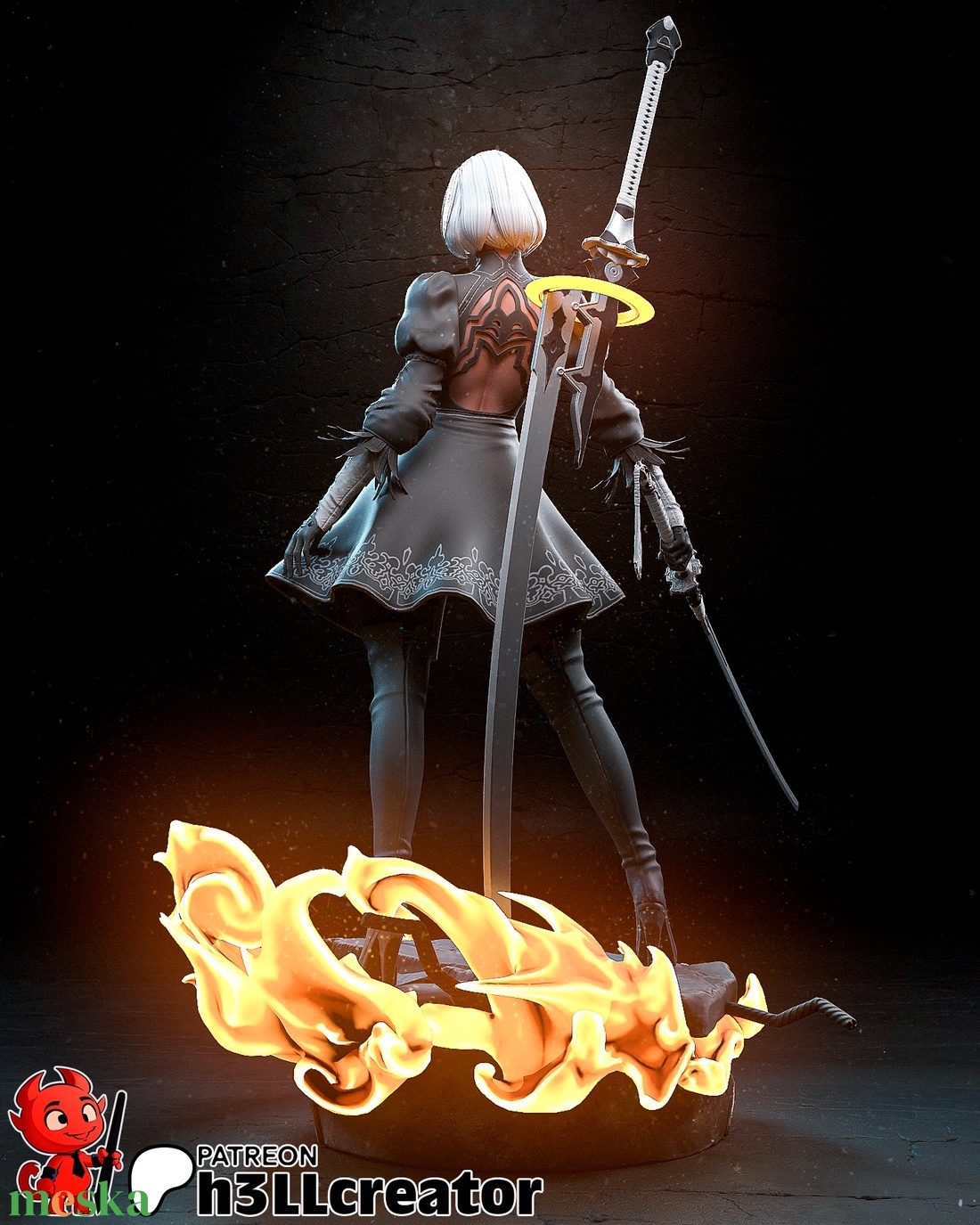 2B - Nier: Automata - művészet - makett, modell - Meska.hu 2B - Nier: Automata - művészet - makett, modell - Meska.hu