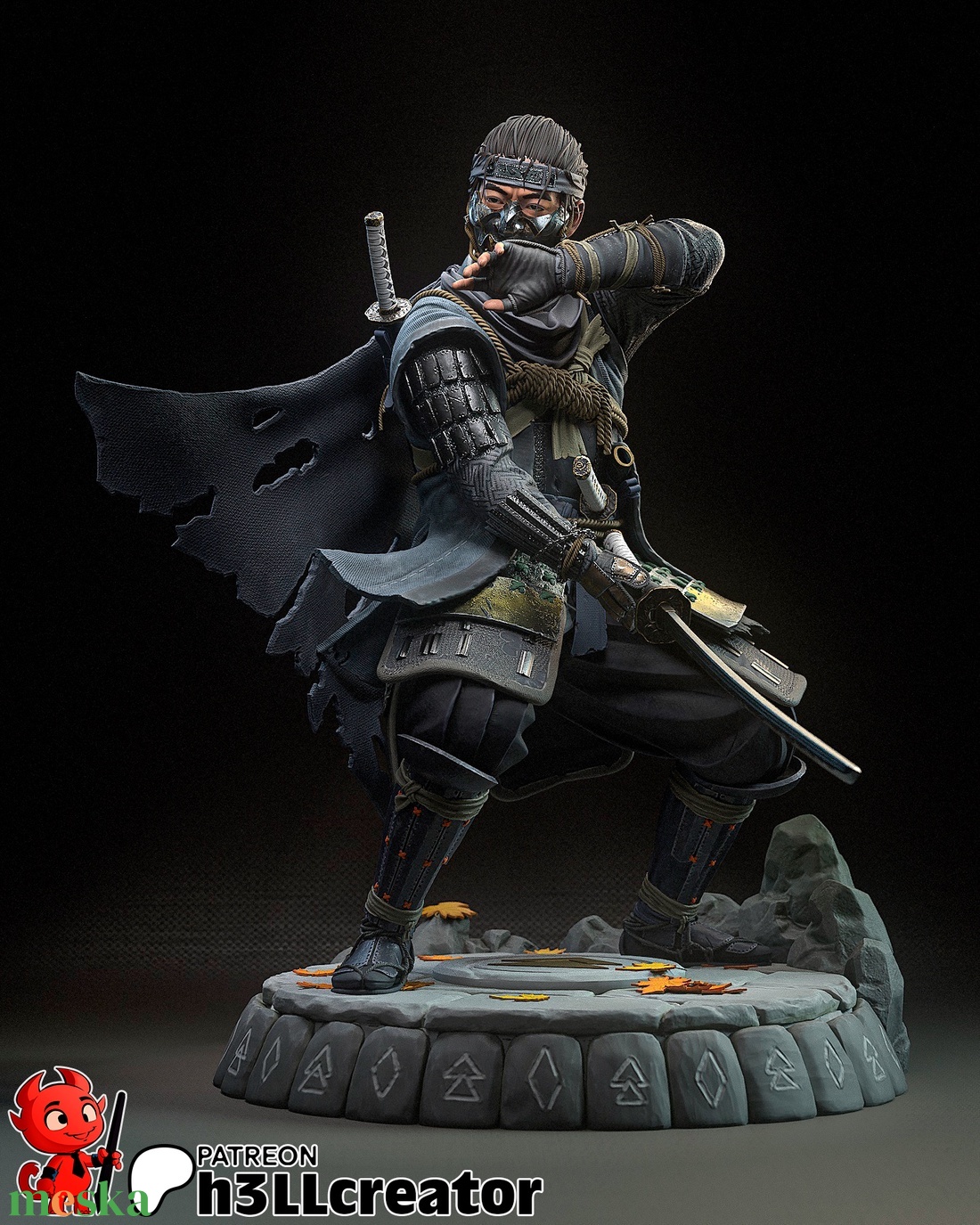 Jin Sakai - Ghost of Tsushima - művészet - makett, modell - Meska.hu Jin Sakai - Ghost of Tsushima - művészet - makett, modell - Meska.hu