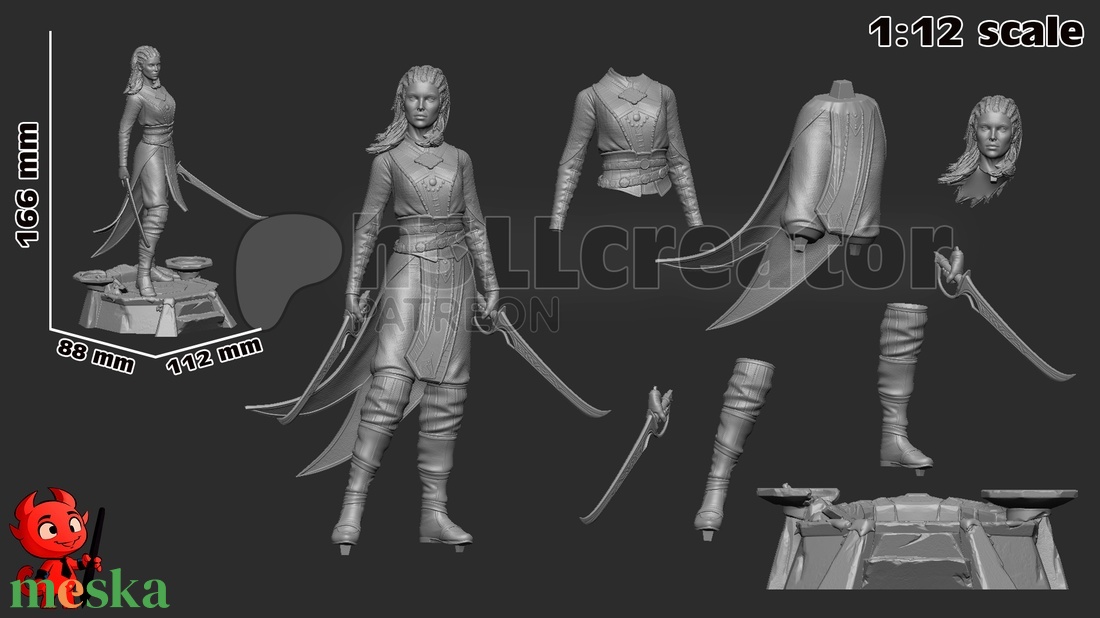Jaheira - Baldur's Gate 3 - művészet - makett, modell - Meska.hu