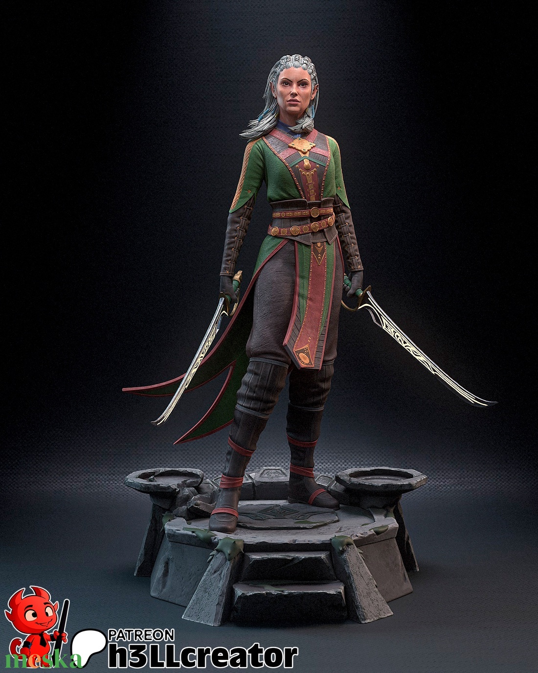 Jaheira - Baldur's Gate 3 - művészet - makett, modell - Meska.hu
