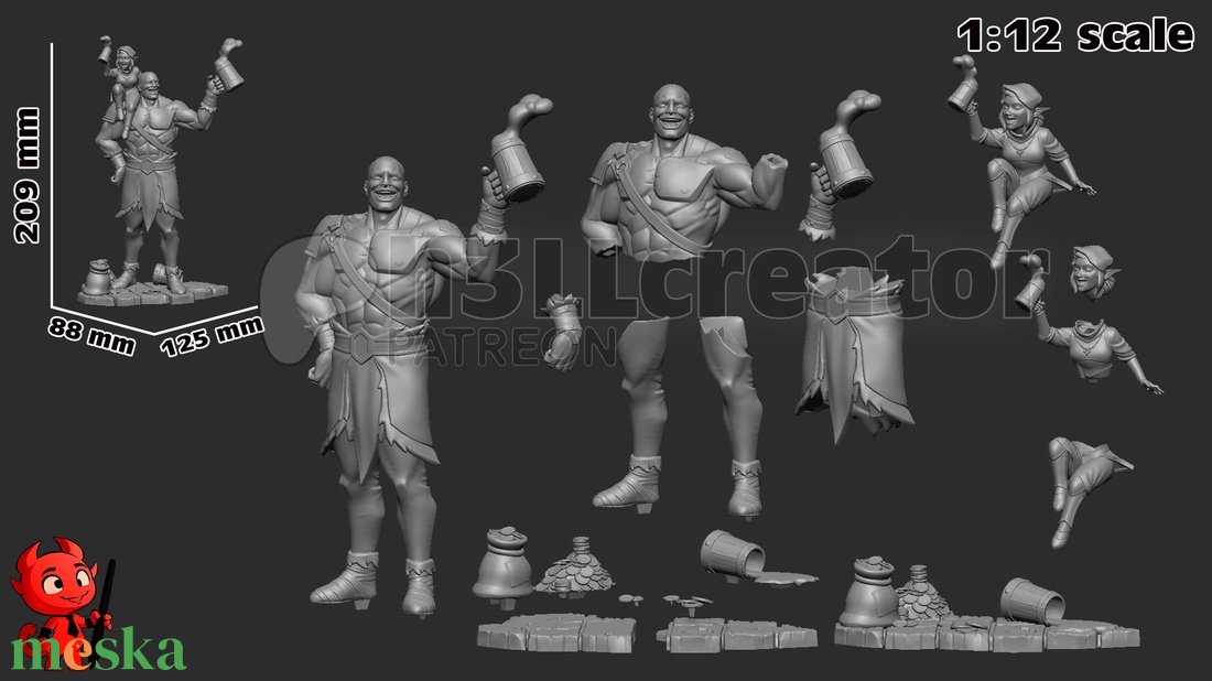 Grog és Pike - Legend of Vox Machina - művészet - makett, modell - Meska.hu Grog és Pike - Legend of Vox Machina - művészet - makett, modell - Meska.hu