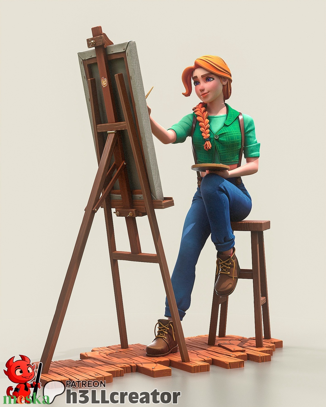Leah - Stardew Valley - művészet - makett, modell - Meska.hu Leah - Stardew Valley - művészet - makett, modell - Meska.hu