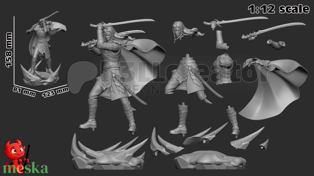 Drizzt Do'Urden - Forgotten Realms - művészet - makett, modell - Meska.hu Drizzt Do'Urden - Forgotten Realms - művészet - makett, modell - Meska.hu