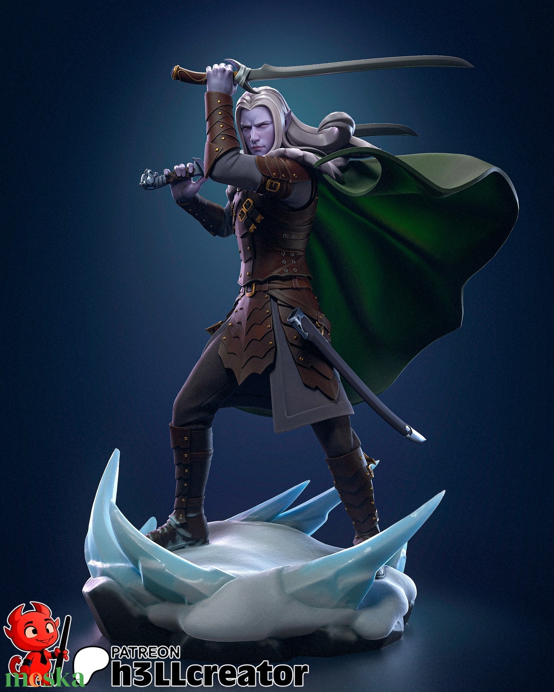 Drizzt Do'Urden - Forgotten Realms - művészet - makett, modell - Meska.hu Drizzt Do'Urden - Forgotten Realms - művészet - makett, modell - Meska.hu