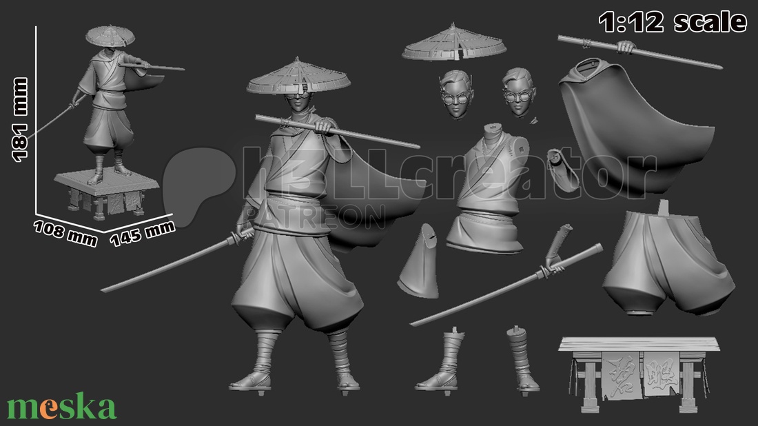 Mizu - Blue Eye Samurai - művészet - makett, modell - Meska.hu Mizu - Blue Eye Samurai - művészet - makett, modell - Meska.hu