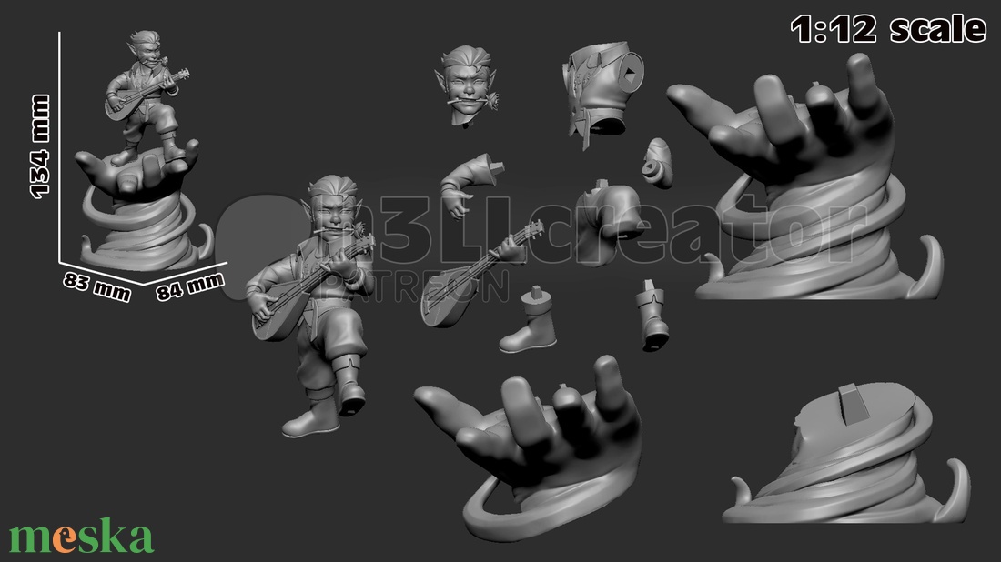 Scanlan - Legend of Vox Machina - művészet - makett, modell - Meska.hu Scanlan - Legend of Vox Machina - művészet - makett, modell - Meska.hu