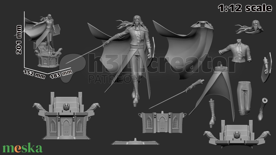 Alucard - Castlevania - művészet - makett, modell - Meska.hu Alucard - Castlevania - művészet - makett, modell - Meska.hu