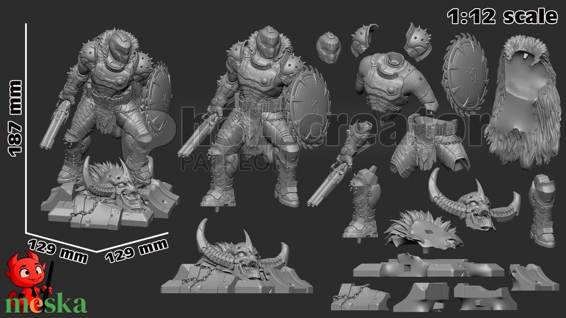 Doom guy - DOOM: The Dark Ages - művészet - makett, modell - Meska.hu Doom guy - DOOM: The Dark Ages - művészet - makett, modell - Meska.hu