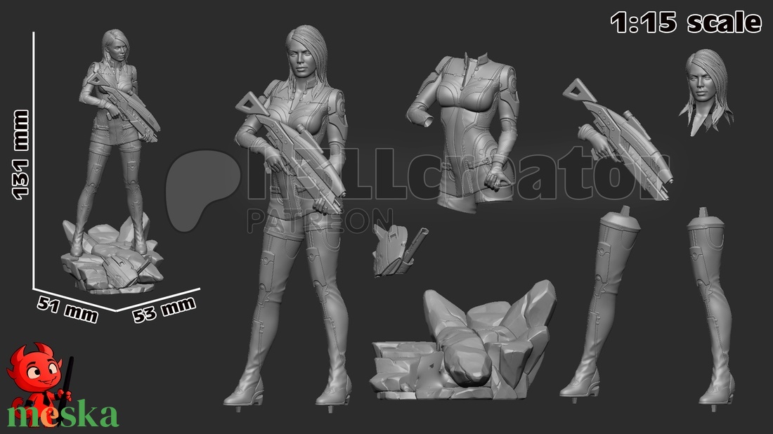Ashley Williams - Mass Effect - művészet - makett, modell - Meska.hu Ashley Williams - Mass Effect - művészet - makett, modell - Meska.hu