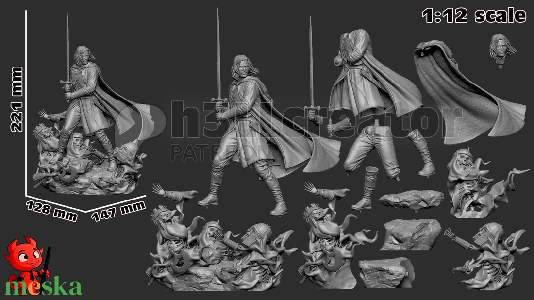 Aragorn - The Lord of the Rings - művészet - makett, modell - Meska.hu Aragorn - The Lord of the Rings - művészet - makett, modell - Meska.hu