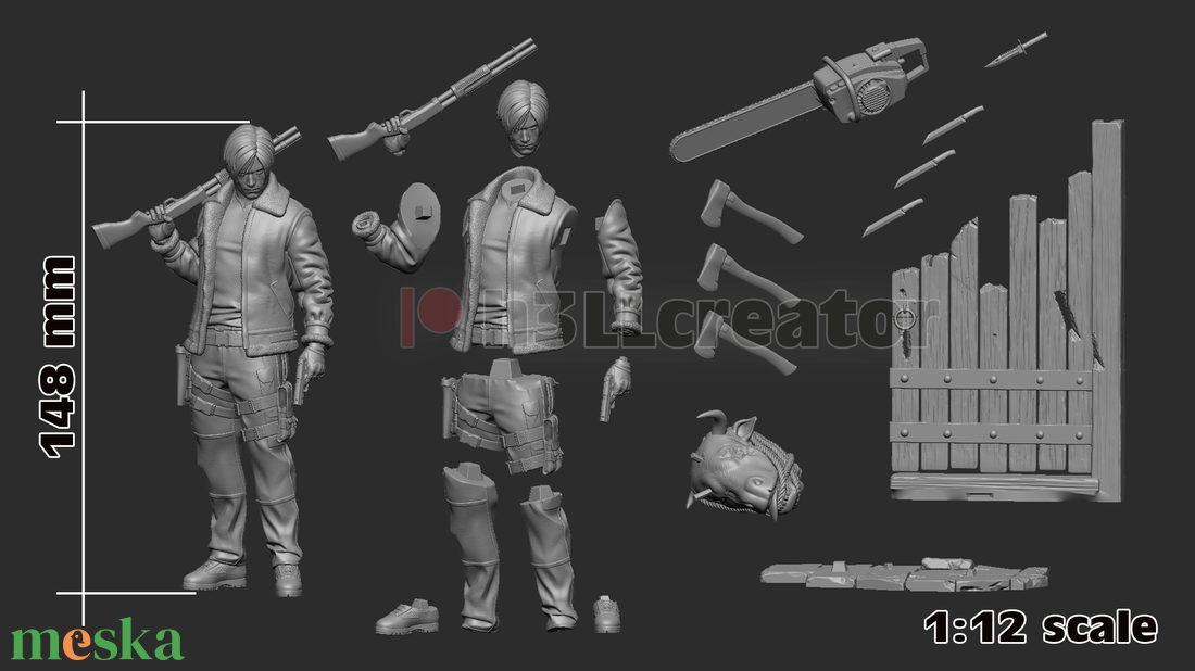 Leon S. Kennedy - Resident Evil - művészet - makett, modell - Meska.hu Leon S. Kennedy - Resident Evil - művészet - makett, modell - Meska.hu
