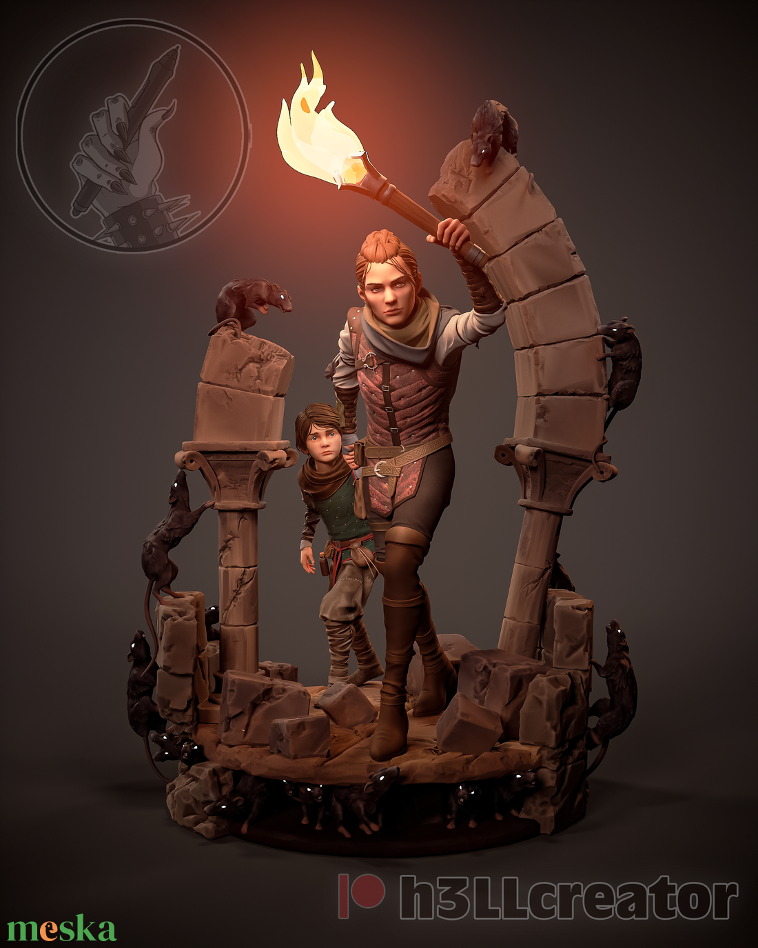 Amicia és Hugo - A plague tale  - művészet - makett, modell - Meska.hu