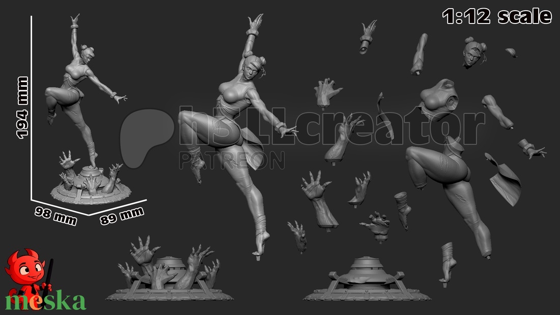 Chun Li - StreetFighter - művészet - makett, modell - Meska.hu