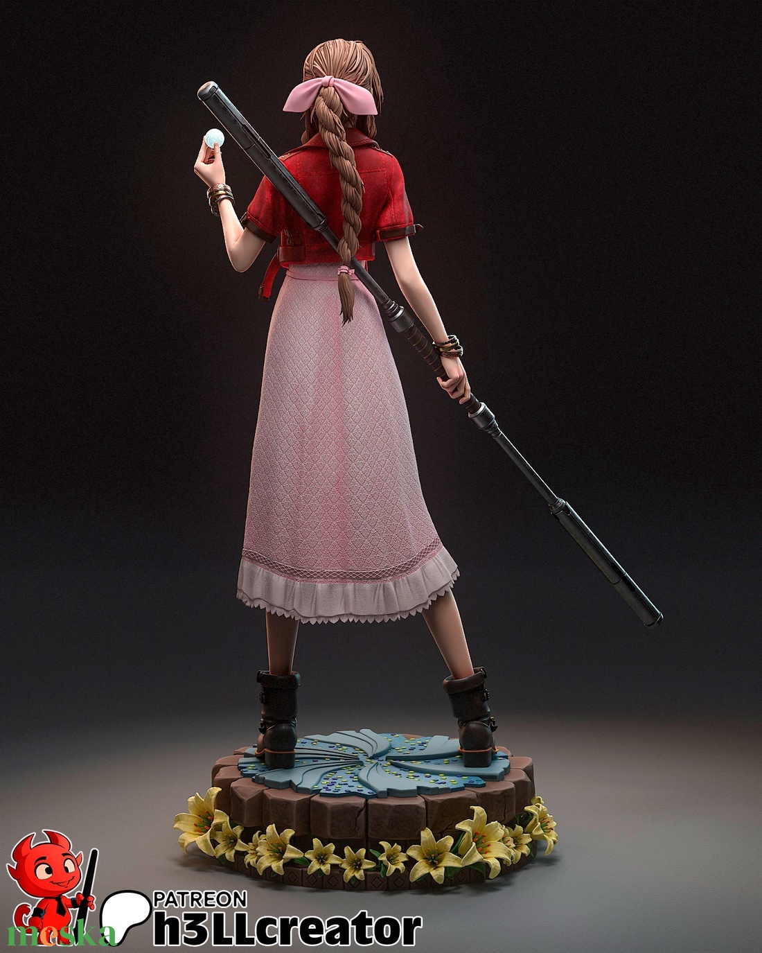Aerith - Final Fantasy VII - művészet - makett, modell - Meska.hu