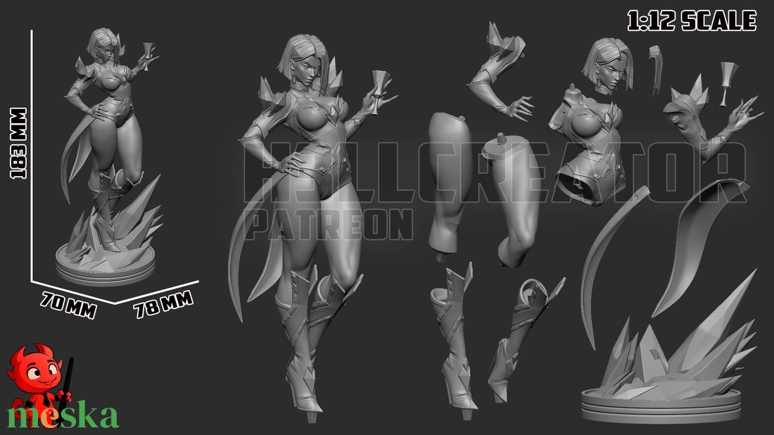 Emma Frost - Marvel Rivals - művészet - makett, modell - Meska.hu