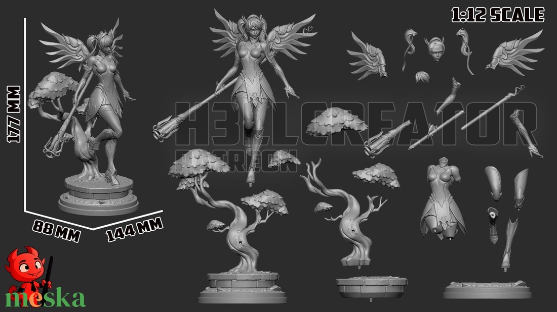 Mercy - Overwatch - művészet - makett, modell - Meska.hu
