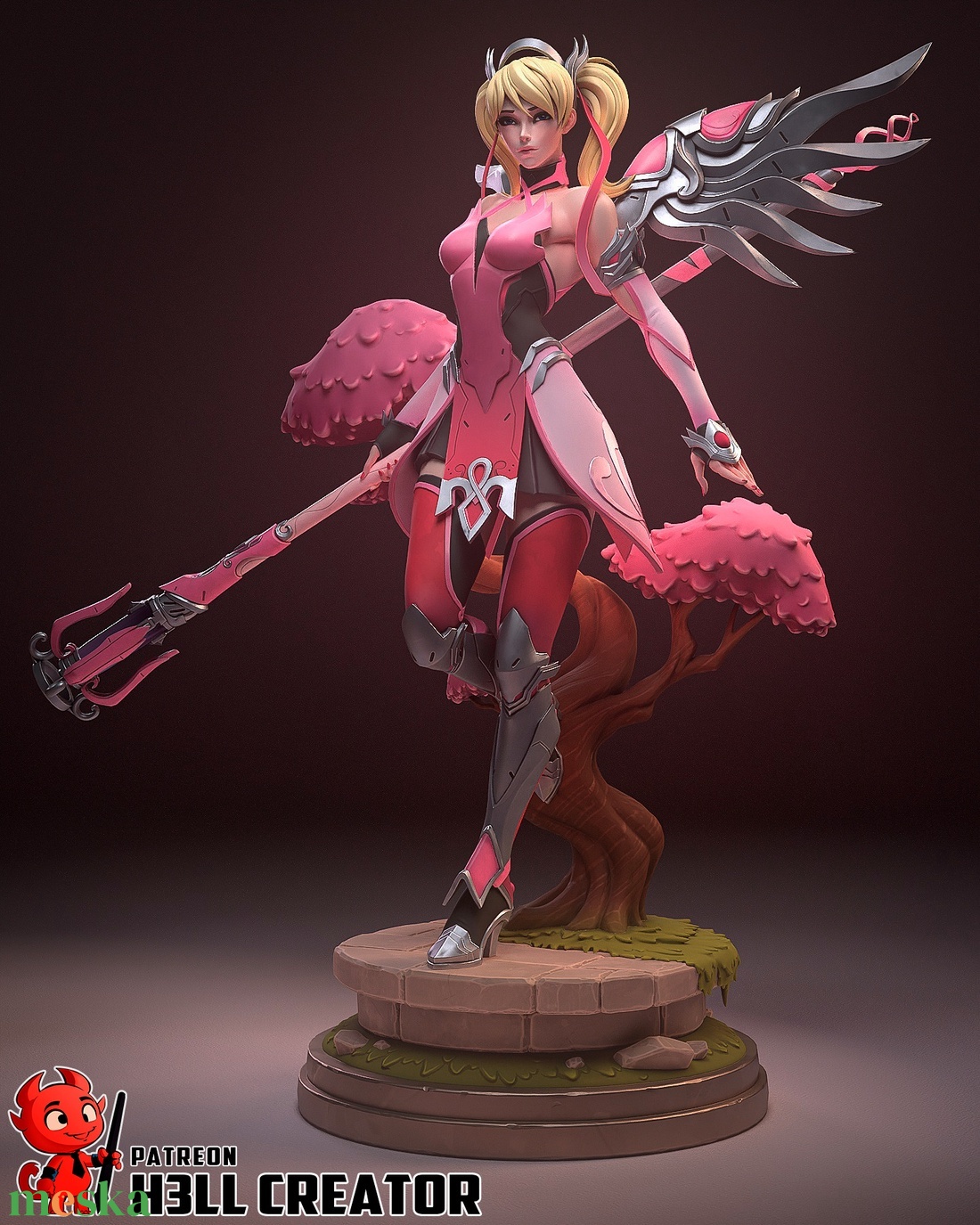 Mercy - Overwatch - művészet - makett, modell - Meska.hu