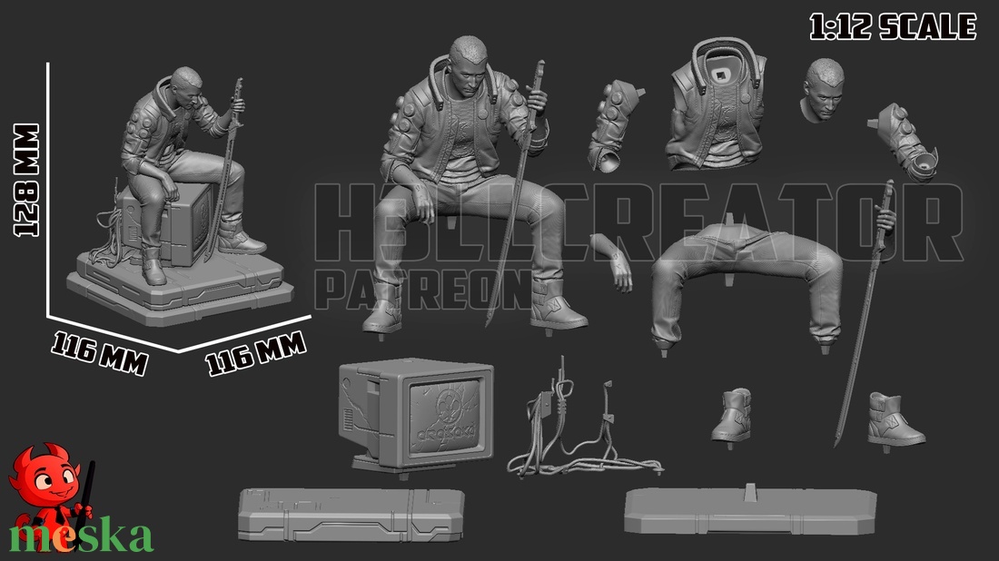 Male V - Cyberpunk 2077 - művészet - makett, modell - Meska.hu Male V - Cyberpunk 2077 - művészet - makett, modell - Meska.hu