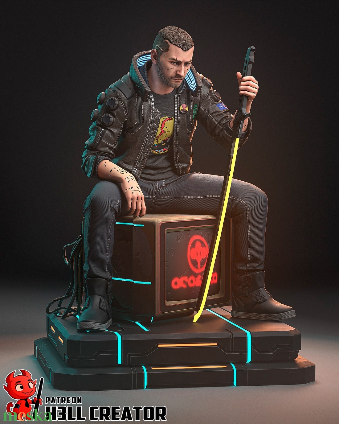 Male V - Cyberpunk 2077 - művészet - makett, modell - Meska.hu Male V - Cyberpunk 2077 - művészet - makett, modell - Meska.hu