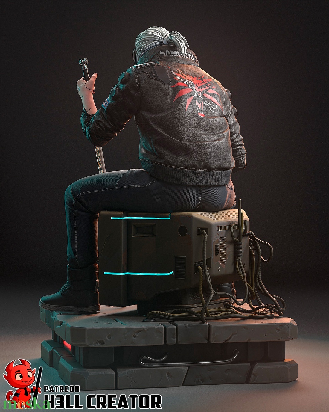 Geralt - Cyberpunk 2077 style - művészet - makett, modell - Meska.hu Geralt - Cyberpunk 2077 style - művészet - makett, modell - Meska.hu