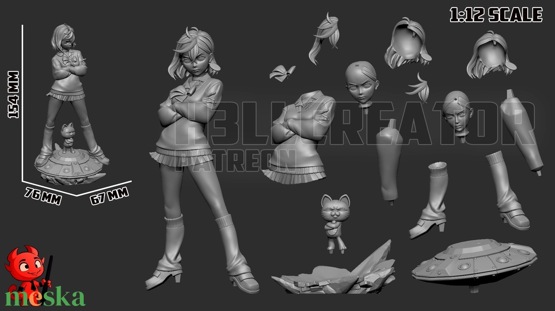 Momo Ayase - DanDaDan - művészet - makett, modell - Meska.hu Momo Ayase - DanDaDan - művészet - makett, modell - Meska.hu
