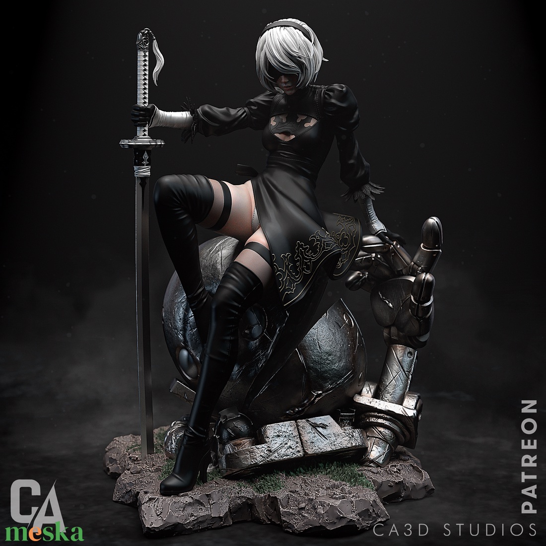 2B - Nier: Automata - művészet - makett, modell - Meska.hu 2B - Nier: Automata - művészet - makett, modell - Meska.hu