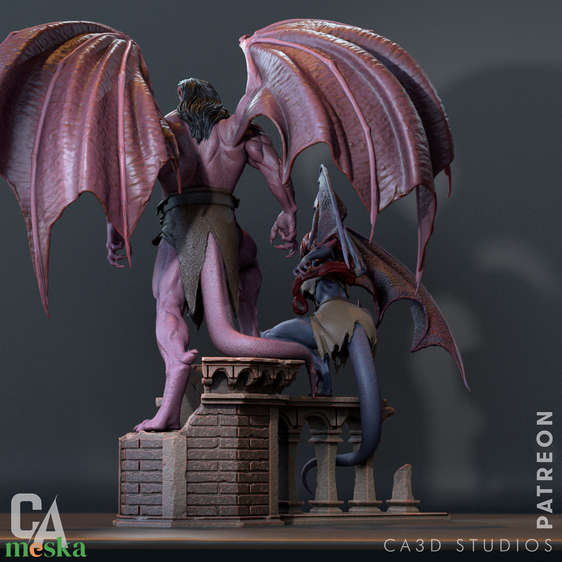 Demona and Goliath Diorama - Gargoyles - művészet - makett, modell - Meska.hu Demona and Goliath Diorama - Gargoyles - művészet - makett, modell - Meska.hu