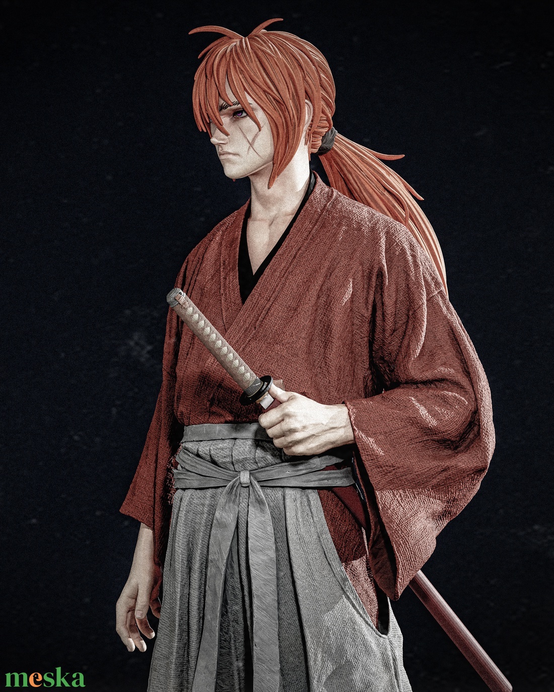 Kenshin Himura - Ruroni Kensin - művészet - makett, modell - Meska.hu