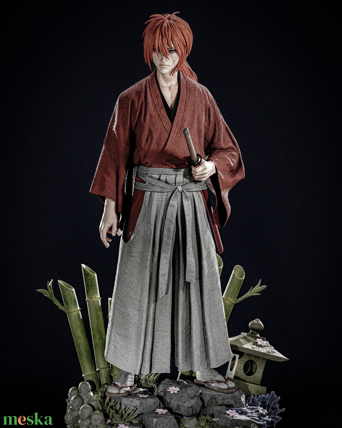 Kenshin Himura - Ruroni Kensin - művészet - makett, modell - Meska.hu