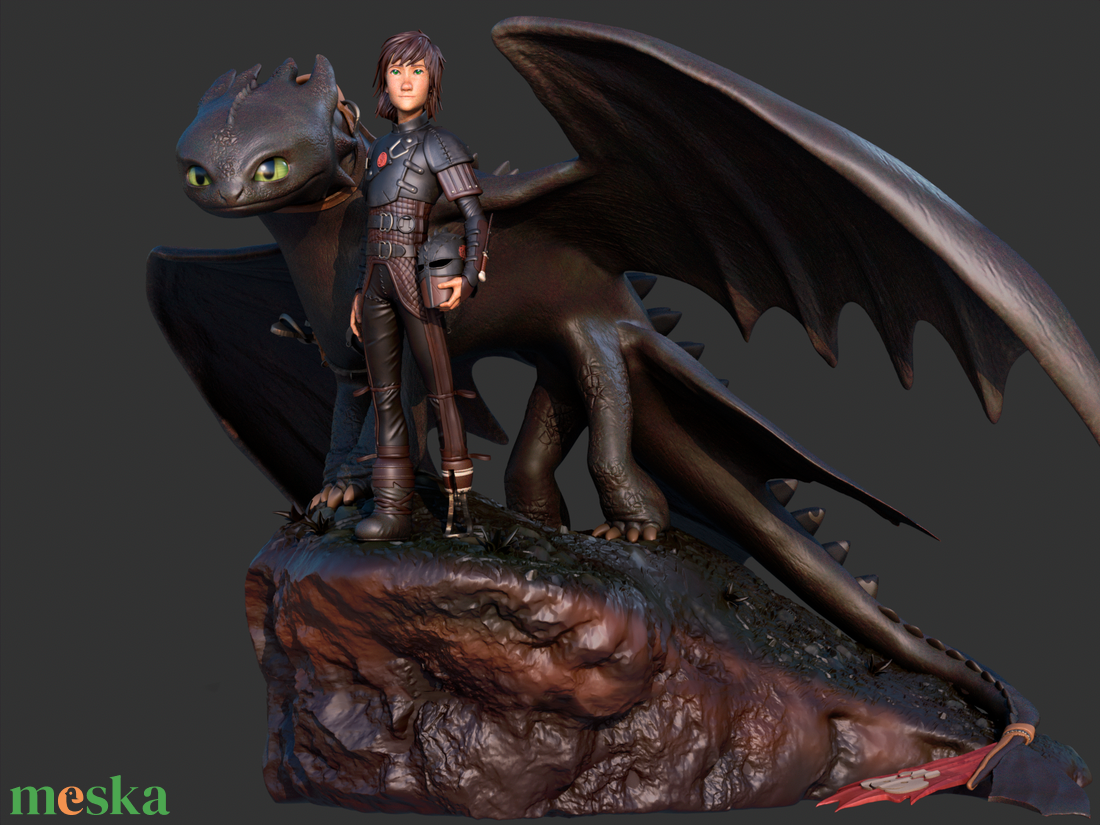 Toothless and Hiccup - Fogatlan és Hablaty - művészet - makett, modell - Meska.hu Toothless and Hiccup - Fogatlan és Hablaty - művészet - makett, modell - Meska.hu