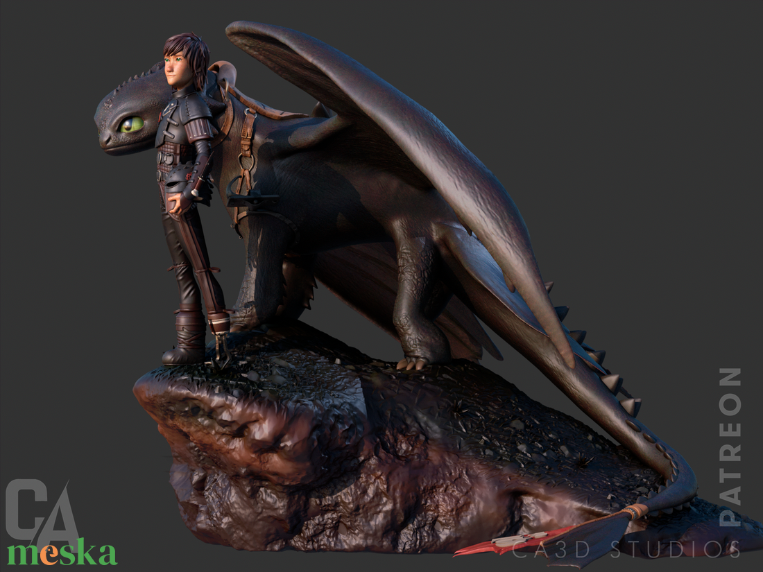 Toothless and Hiccup - Fogatlan és Hablaty - művészet - makett, modell - Meska.hu Toothless and Hiccup - Fogatlan és Hablaty - művészet - makett, modell - Meska.hu