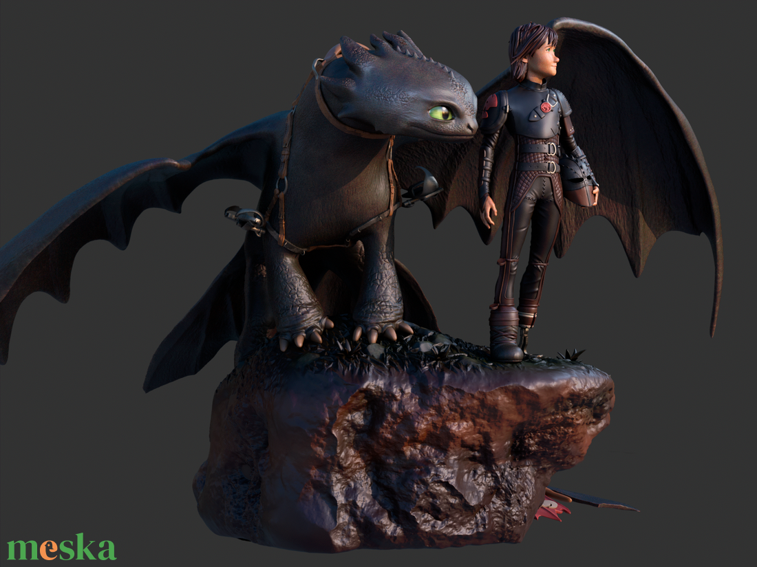 Toothless and Hiccup - Fogatlan és Hablaty - művészet - makett, modell - Meska.hu Toothless and Hiccup - Fogatlan és Hablaty - művészet - makett, modell - Meska.hu