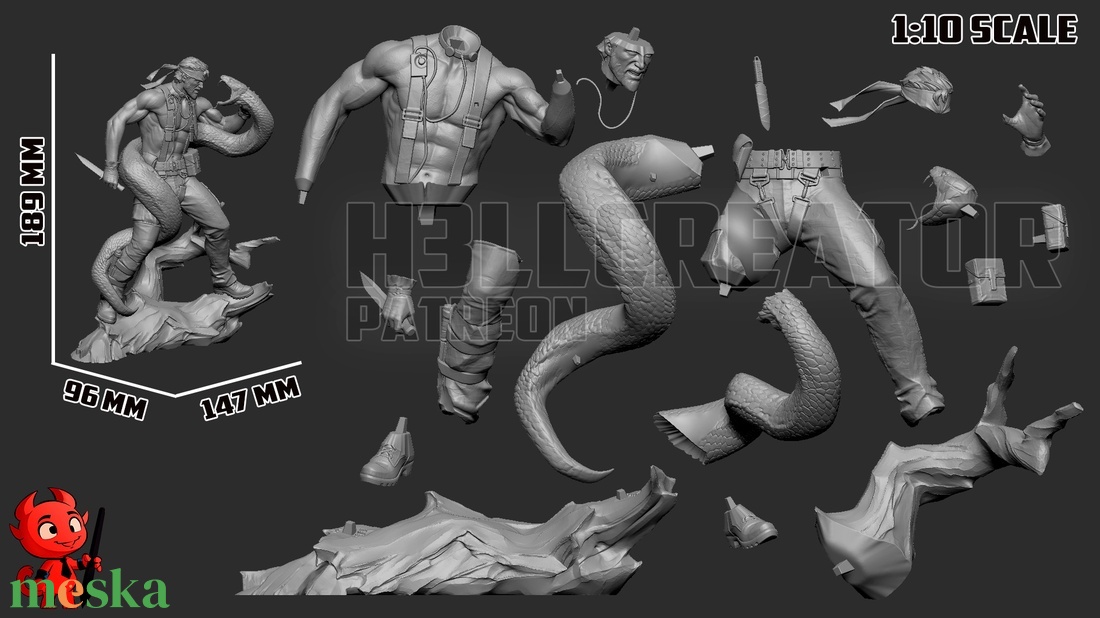 Naked Snake - Metal Gear Solid Delta: Snake Eater - művészet - makett, modell - Meska.hu