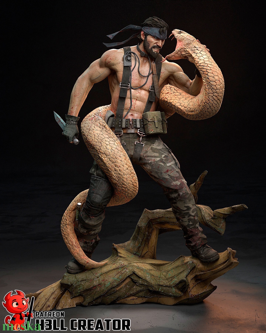 Naked Snake - Metal Gear Solid Delta: Snake Eater - művészet - makett, modell - Meska.hu