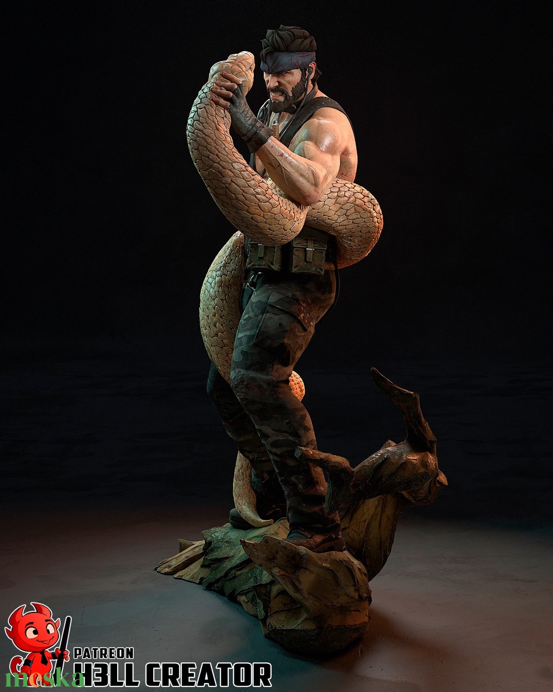 Naked Snake - Metal Gear Solid Delta: Snake Eater - művészet - makett, modell - Meska.hu