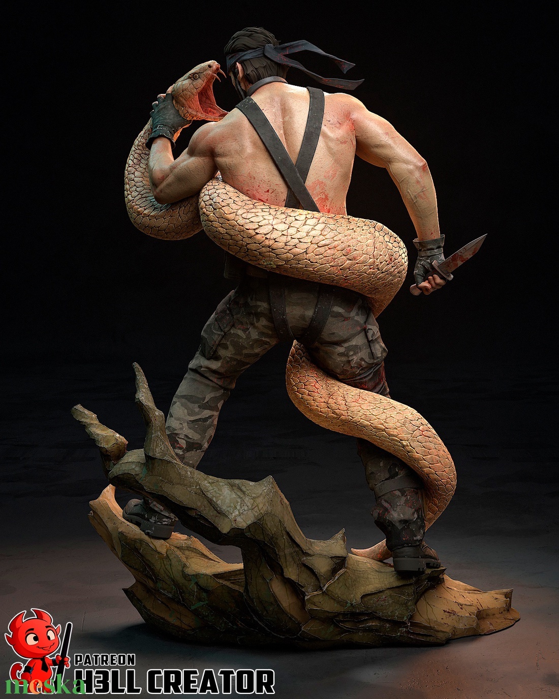 Naked Snake - Metal Gear Solid Delta: Snake Eater - művészet - makett, modell - Meska.hu