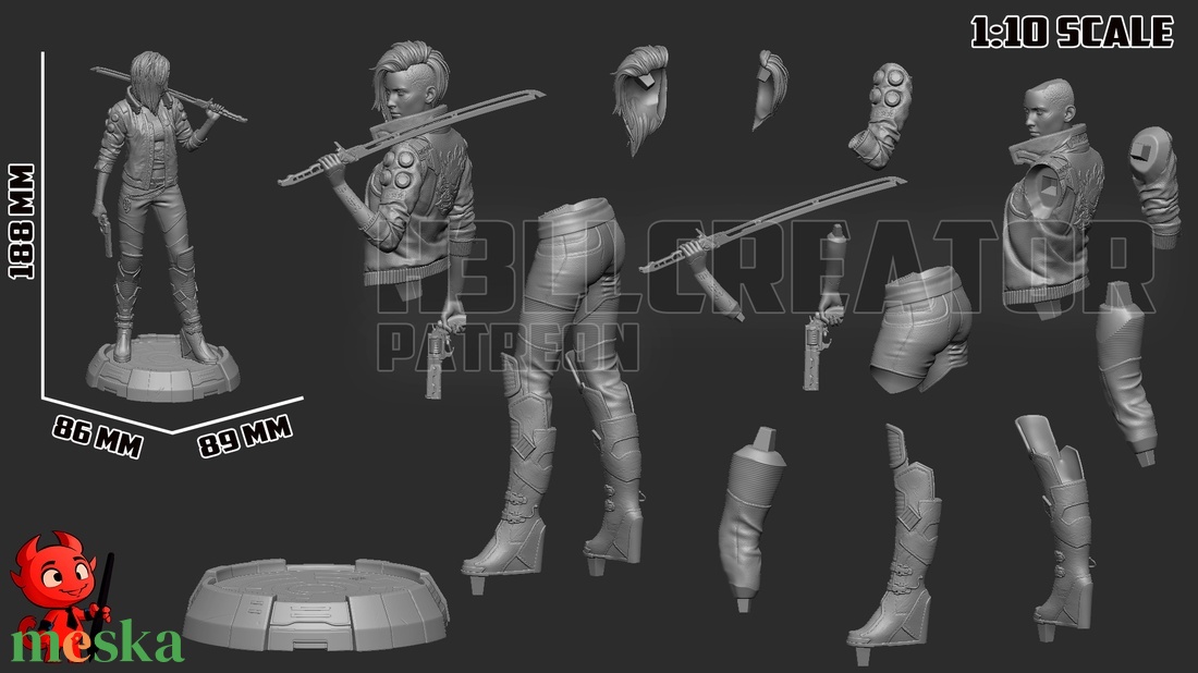 Female V - Cyberpunk 2077 - művészet - makett, modell - Meska.hu Female V - Cyberpunk 2077 - művészet - makett, modell - Meska.hu