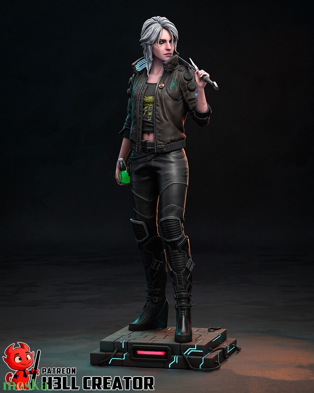 Ciri - Cyberpunk 2077 style - művészet - makett, modell - Meska.hu Ciri - Cyberpunk 2077 style - művészet - makett, modell - Meska.hu