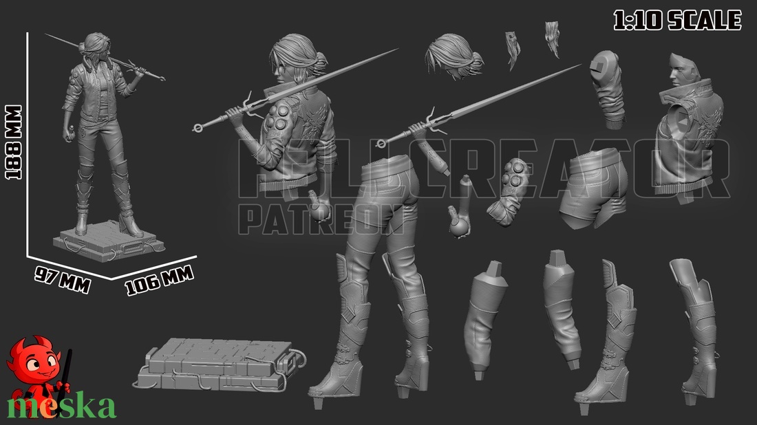 Ciri - Cyberpunk 2077 style - művészet - makett, modell - Meska.hu Ciri - Cyberpunk 2077 style - művészet - makett, modell - Meska.hu