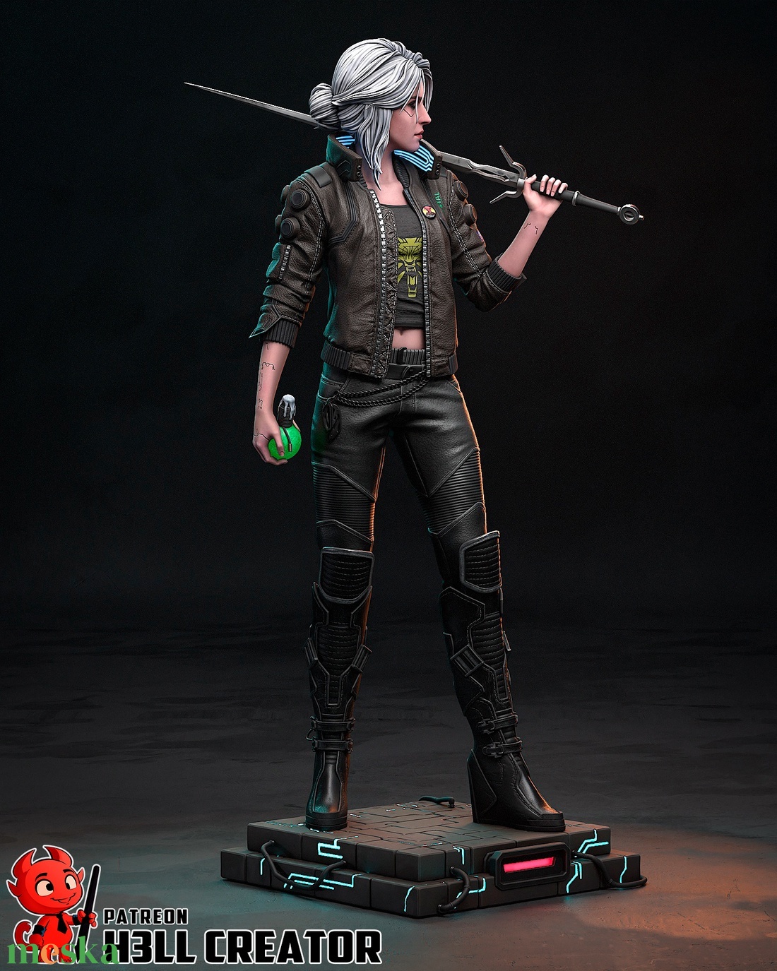 Ciri - Cyberpunk 2077 style - művészet - makett, modell - Meska.hu Ciri - Cyberpunk 2077 style - művészet - makett, modell - Meska.hu