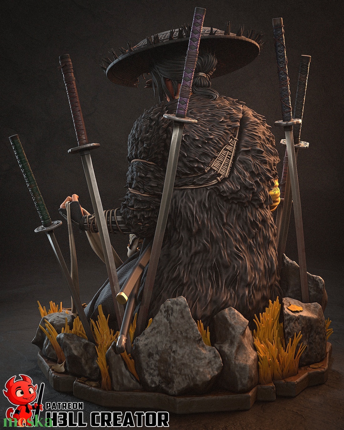 Atsu - Ghost of Yōtei - művészet - makett, modell - Meska.hu