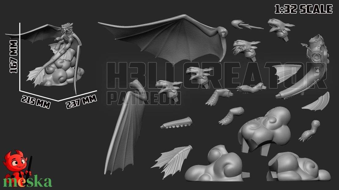 Toothless - How to Train Your Dragon - művészet - makett, modell - Meska.hu