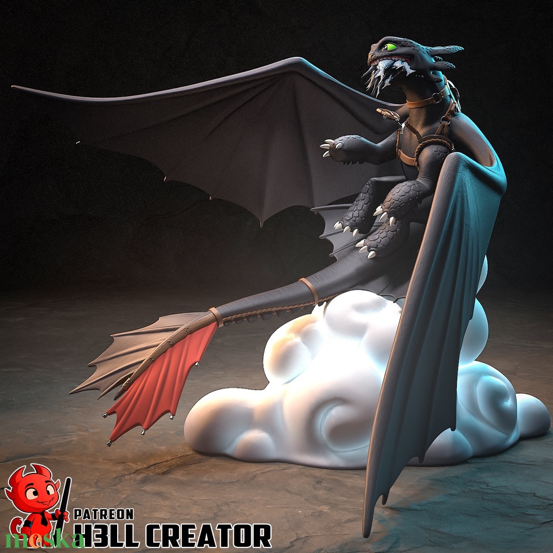 Toothless - How to Train Your Dragon - művészet - makett, modell - Meska.hu