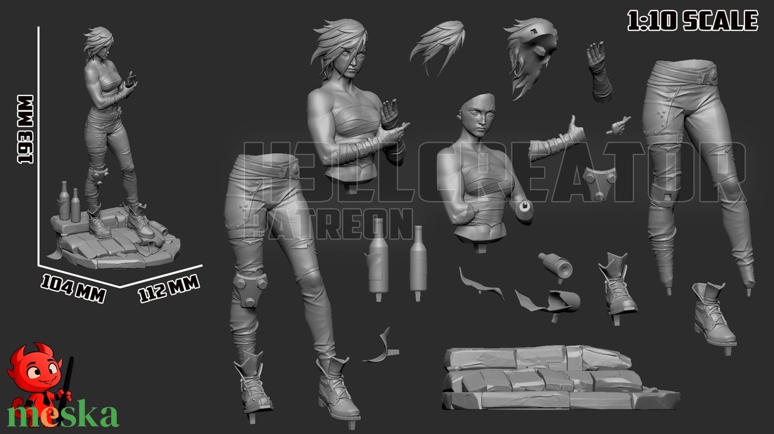 Tattooed Girl - művészet - makett, modell - Meska.hu