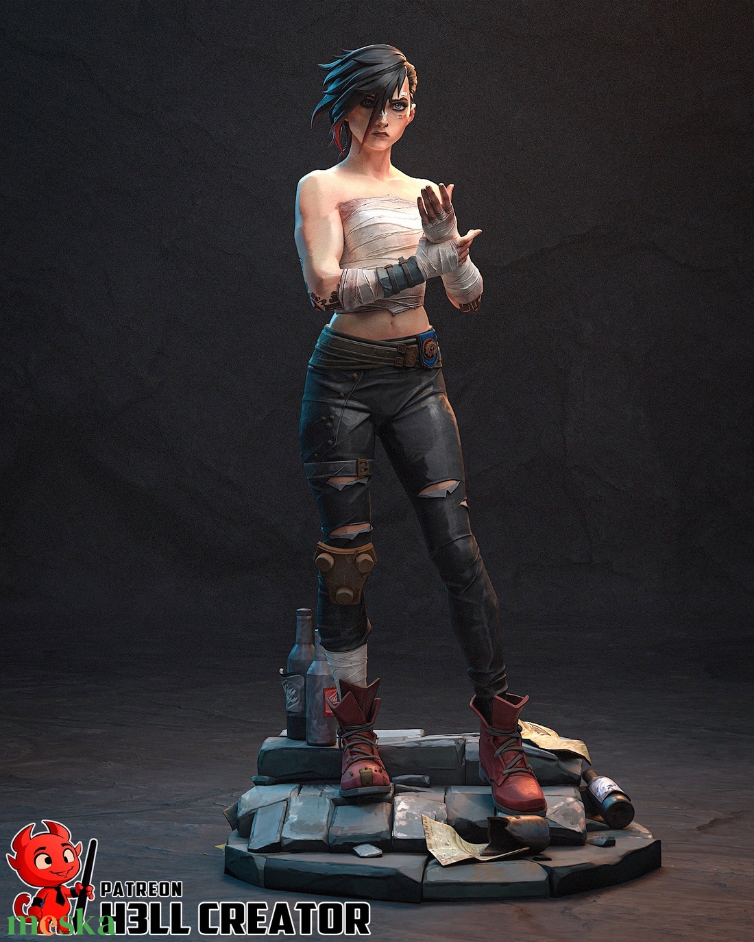 Tattooed Girl - művészet - makett, modell - Meska.hu