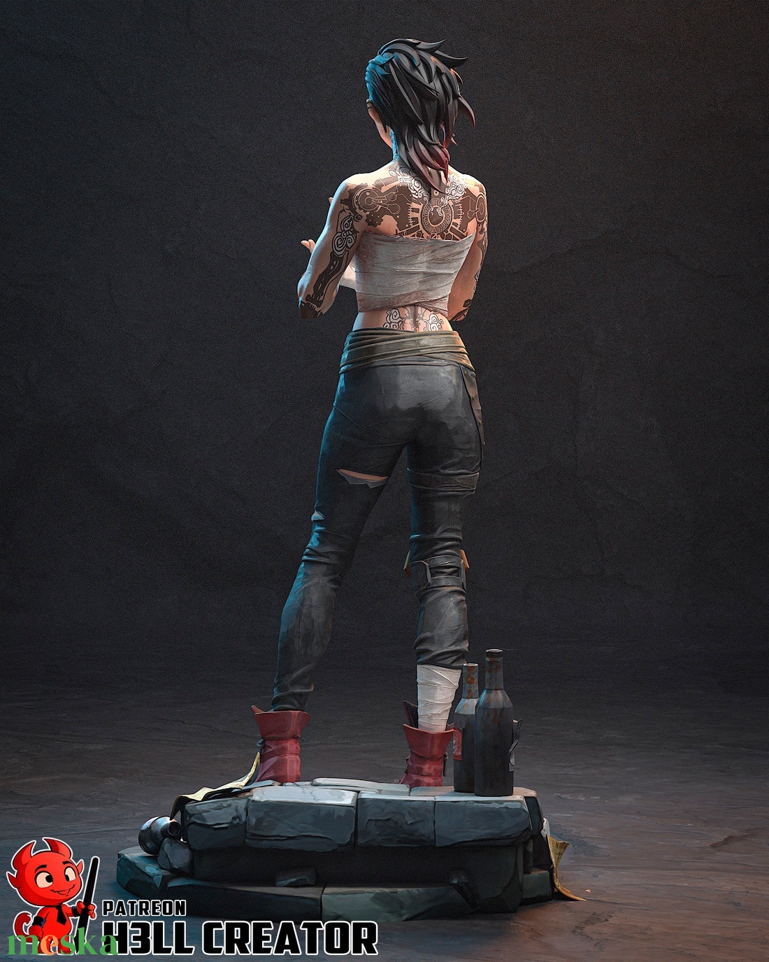 Tattooed Girl - művészet - makett, modell - Meska.hu