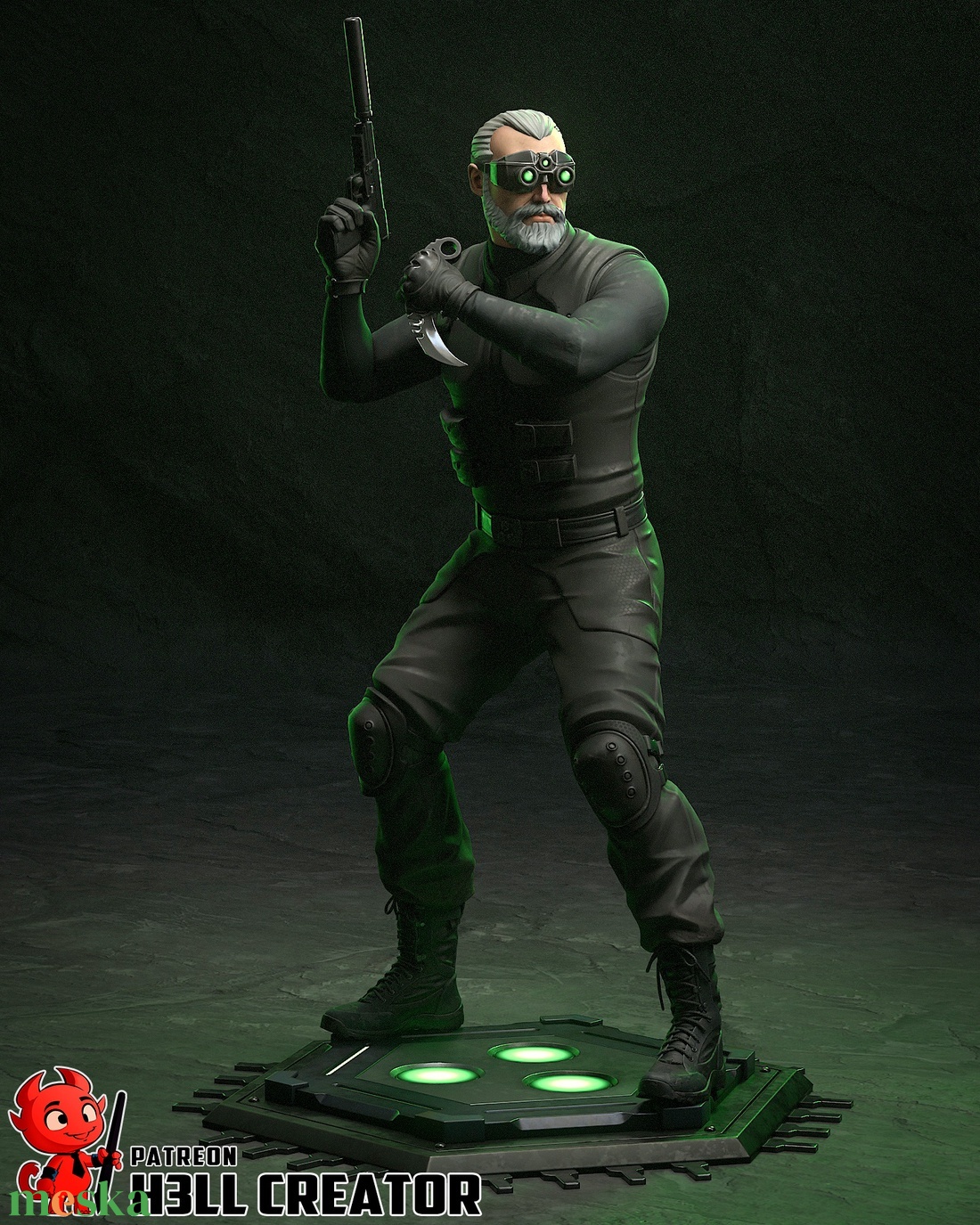 Sam Fisher - Splinter Cell - művészet - makett, modell - Meska.hu