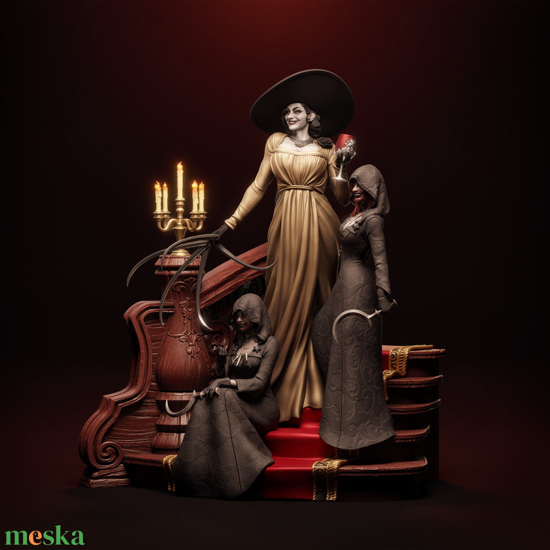 Lady Dimitrescu - Resident Evil - művészet - makett, modell - Meska.hu