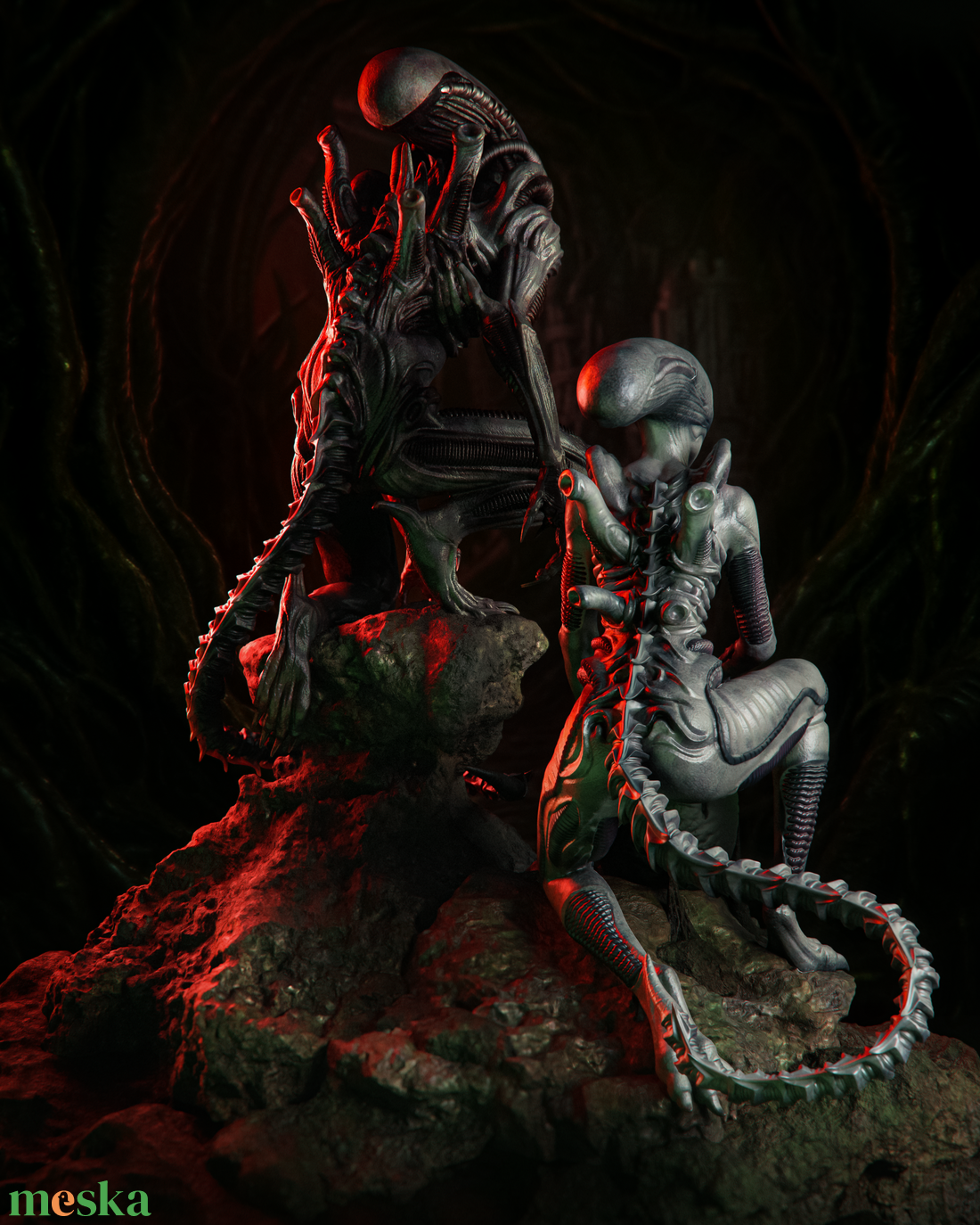 Alien - művészet - makett, modell - Meska.hu