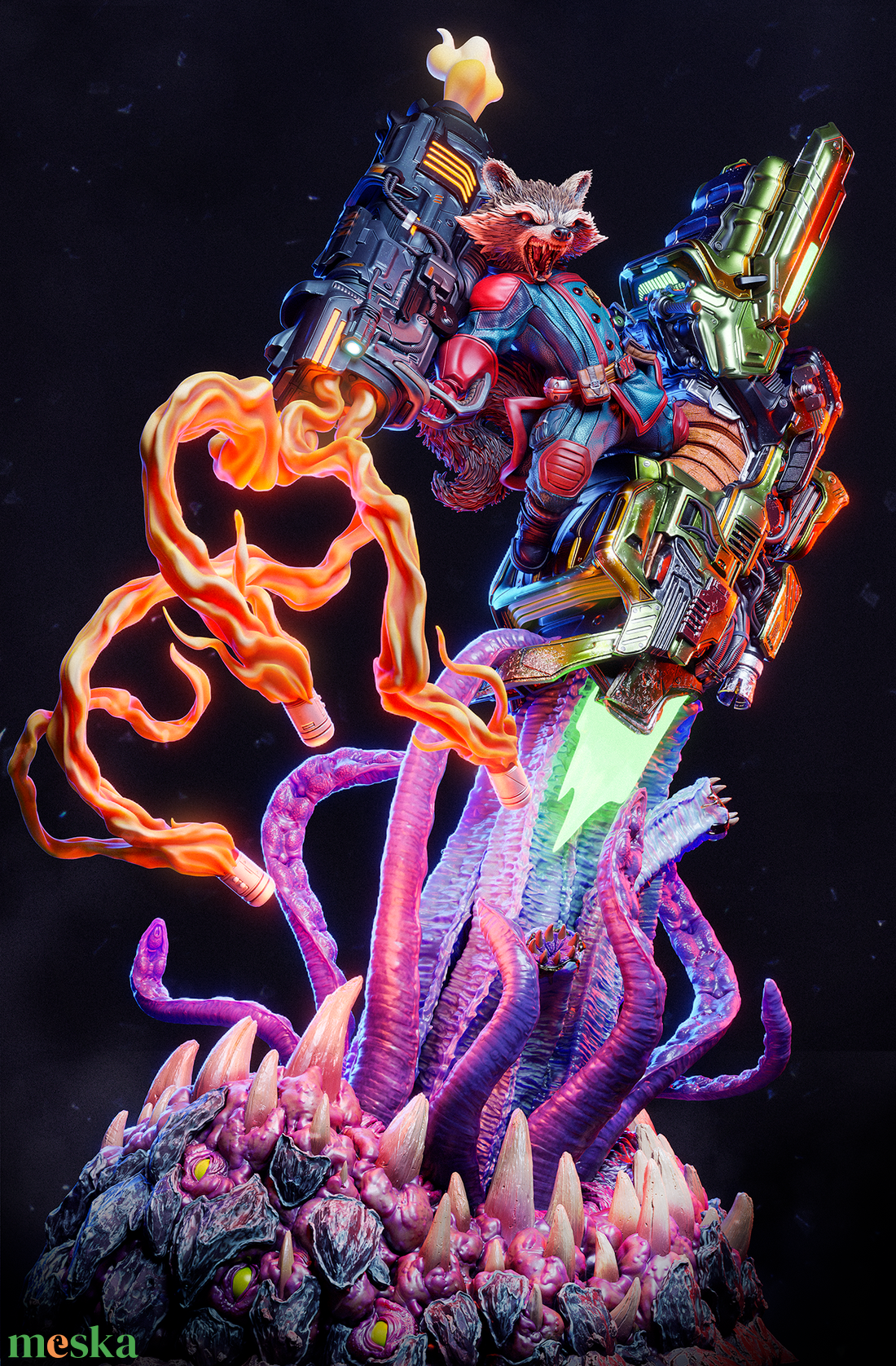 Rocket Raccoon - Marvel - művészet - makett, modell - Meska.hu